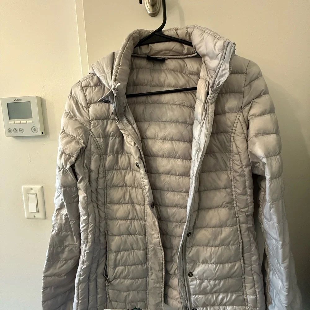32 Degrees Gray Puffer Jacket Lightweight Quilted Design